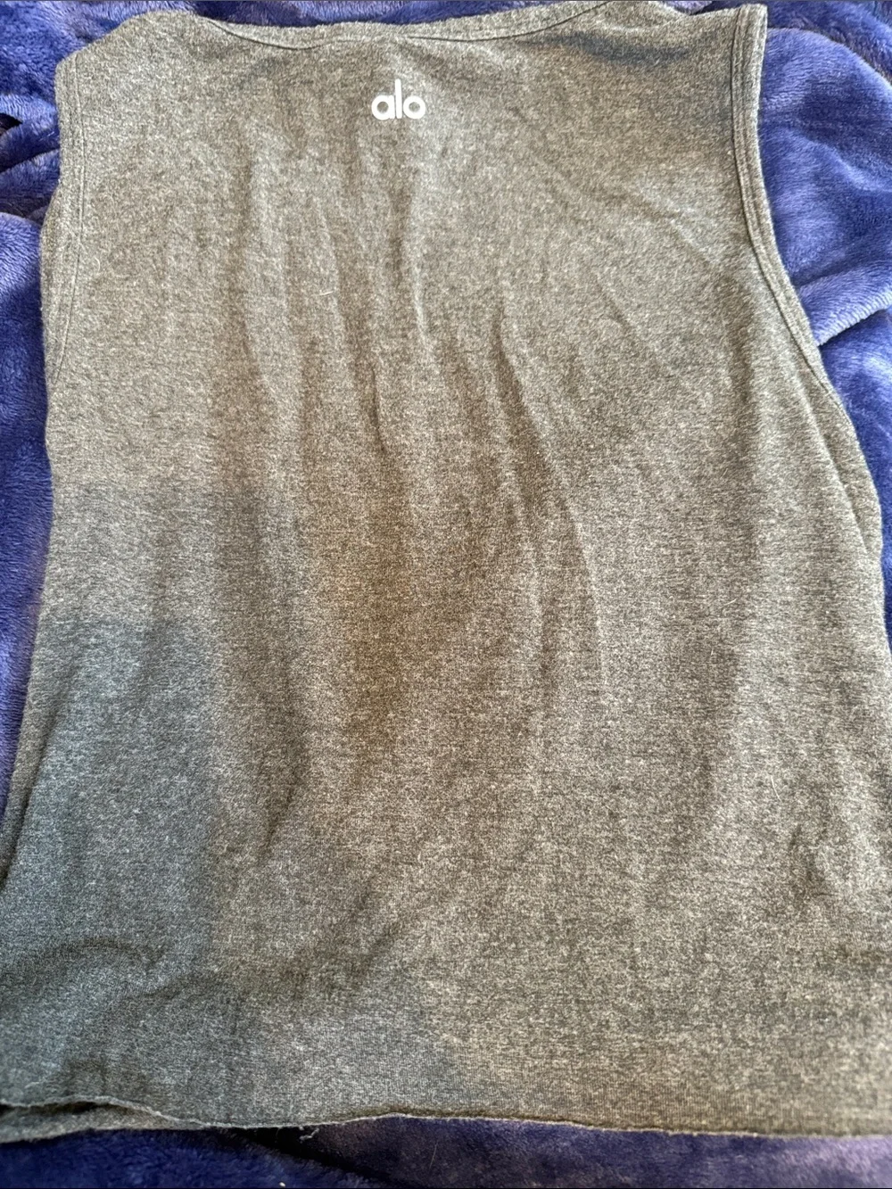 ALO Yoga Gray Twist-Hem Sleeveless Tank